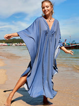 Boho Maxi Dress - Beach Dress, Kaftan Dress Tie White Harmony in 15 colors