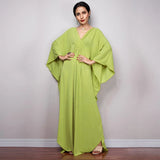 Boho Maxi Dress - Beach Dress, Kaftan Dress Tie White Harmony in 15 colors