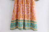 Boho Maxi Gown – “Wild Orchid” Loose Flowing Dress in Yellow