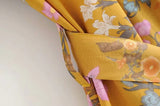 Boho Robe, Kimono Robe,  Beach Cover up, Pink and Yellow Flower
