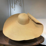 Boho Sun Beach Hat - 25cm Oversized Foldable Straw Hat