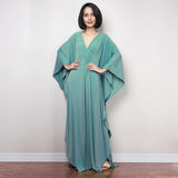 Boho Maxi Dress - Beach Dress, Kaftan Dress Tie White Harmony in 15 colors