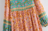 Boho Maxi Gown – “Wild Orchid” Loose Flowing Dress in Yellow