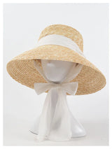 Boho Sun Beach Hat - French Style Lace-Up Wide Brim Straw Hat