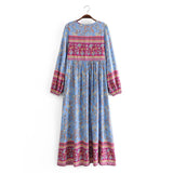 Boho Maxi Gown – “Wild Orchid” Loose Flowing Dress in Yellow