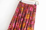 Boho Maxi Skirt – Wild Sunset Hippie Style Skirt in Mustard Yellow for Women, Summer, and Festivals