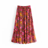 Boho Maxi Skirt – Wild Sunset Hippie Style Skirt in Mustard Yellow for Women, Summer, and Festivals