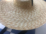 Black Ribbon Wide Brim Straw Hat — 15 cm or 18 cm