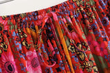 Boho Maxi Skirt – Wild Sunset Hippie Style Skirt in Mustard Yellow for Women, Summer, and Festivals