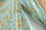 Boho Robe, Kimono Robe, Beach Cover up, Grass Green Flower