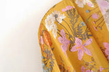 Boho Robe, Kimono Robe,  Beach Cover up, Pink and Yellow Flower