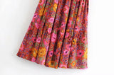 Boho Maxi Skirt – Wild Sunset Hippie Style Skirt in Mustard Yellow for Women, Summer, and Festivals