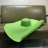 Boho Sun Beach Hat - 25cm Oversized Foldable Straw Hat