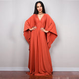 Boho Maxi Dress - Beach Dress, Kaftan Dress Tie White Harmony in 15 colors