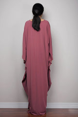 Boho Maxi Dress - Beach Dress, Kaftan Dress Tie White Harmony in 15 colors