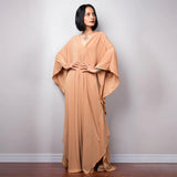 Boho Maxi Dress - Beach Dress, Kaftan Dress Tie White Harmony in 15 colors