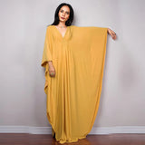 Boho Maxi Dress - Beach Dress, Kaftan Dress Tie White Harmony in 15 colors