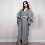 Boho Maxi Dress - Beach Dress, Kaftan Dress Tie White Harmony in 15 colors