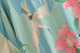 Kimono Robe – “Lily” Boho Short Cover-Up in Peony Green Floral