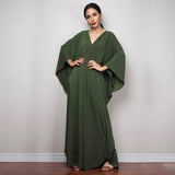 Boho Maxi Dress - Beach Dress, Kaftan Dress Tie White Harmony in 15 colors