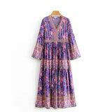 Boho Maxi Dress – “Savanna in Purple” Flowy Gown for Women