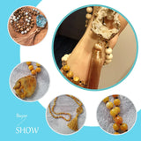 Boho Necklace - RH Precious Amazonite Lava Stones Gold Tassle