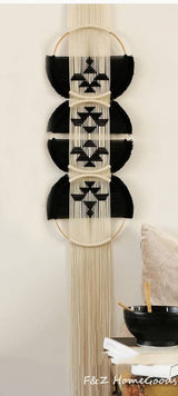 Boho Macrame Wall Hanging - Home Handcrafted Wooden Round Mandala