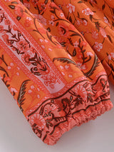 Boho Maxi Gown – “Vacation in Saffron” Flowy Dress for Women