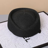 Boho Pillbox Hat - Summer Straw Fascinator Beret Hat