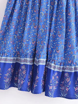 Boho Mini Dress – Luna Floral Tie-Strap Summer Dress for Women (Green, Red, Blue)