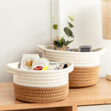 Cat Ear Shape Storage Basket - Cotton Woven Organizer - Home Decor