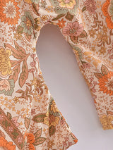Boho Robe – “Flower Whisper” Bohemian Short Kimono Cover-Up for Beach or Lounge