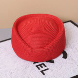 Boho Pillbox Hat - Summer Straw Fascinator Beret Hat