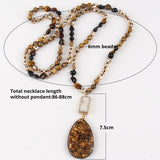Boho Necklace - RH Precious Black Lava Oval Stones