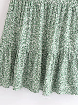 Boho Mini Dress – “Sage Bloom” Flowy Casual Dress for Women