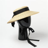 Boho Hat - Summer Hats, Sun Hat, Beach Hat - Wide Brim Straw Hat, Vintage Style with Romilly Black Ribbon