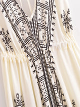 Bohemian Summer Maxi Dress – Ayla Backless Flowy Halter Dress in White, Green, Purple