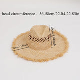 Boho Panama Hat - Handwoven Raffia Beach Cowboy Hat