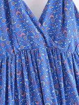 Boho Mini Dress – Luna Floral Tie-Strap Summer Dress for Women (Green, Red, Blue)