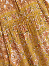 "Boho Maxi Gown – “Black Winter Rosy” Loose Flowing Dress for Women "