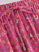 Hippie Maxi Skirt – “Peacock Bloom” Vintage Printed I Green and Red