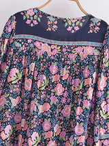 Boho Blouse – “Wild Petal” – Boho Floral Tunic Tops in Purple