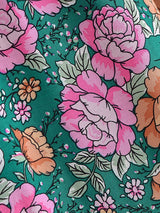 Boho Wide Leg Pants – Meadow Green Floral Print Lounge Pants for Women