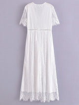 Maxi Dress - Boho Dress - Sundress - Lace Dress - White Altar