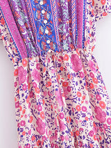 Boho Maxi Dress – “Wild Floral in Purple Lavender” Flowy Sundress for Women