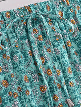 Hippie Maxi Skirt – “Peacock Bloom” Vintage Printed I Green and Red