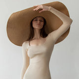 Boho Sun Beach Hat - Oversized Wide Brim Travel Straw Hat