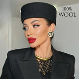 Boho Pillbox Hat - Vintage Wool Felt Fascinator Hat