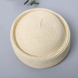 Boho Pillbox Hat - Woven Paper Straw Beret Hat