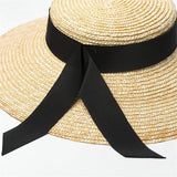 Boho Hat - Summer Hats, Sun Hat, Beach Hat - Wide Brim Straw Hat, Vintage Style with Romilly Black Ribbon